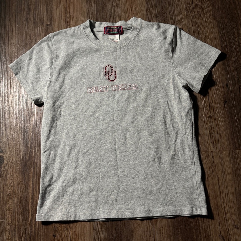 University Athletic Society OU Beat Texas‎ Rhinestone Graphic T Shirt Women XL